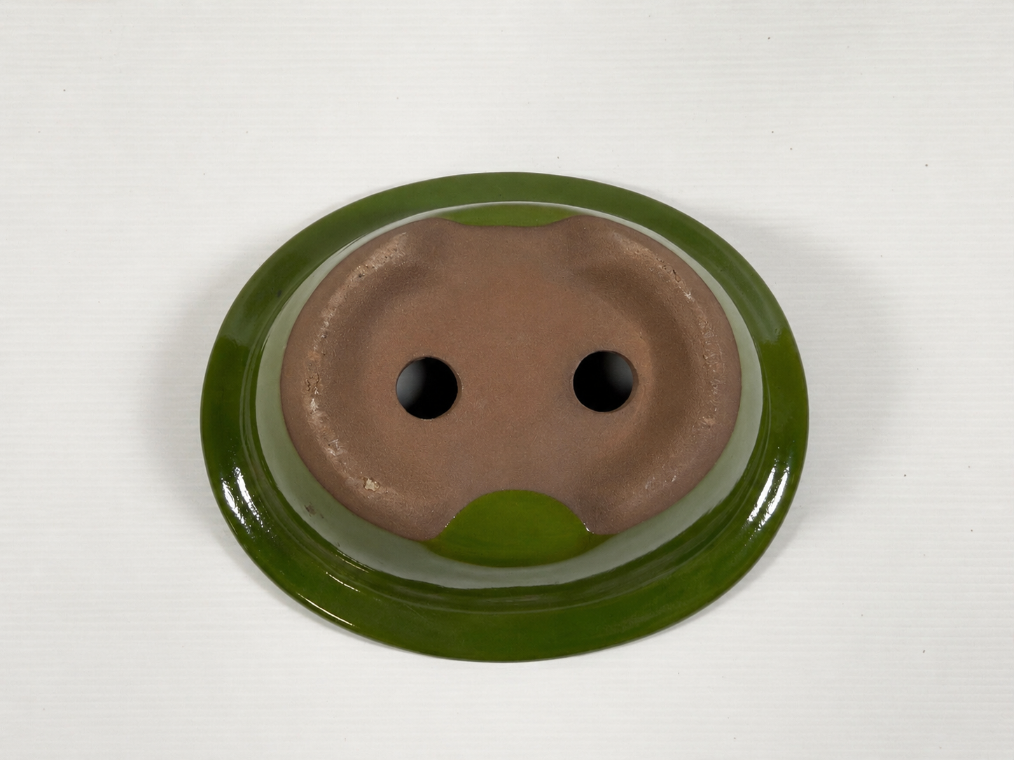 Chinese Green Glazed Round Bonsai Pot