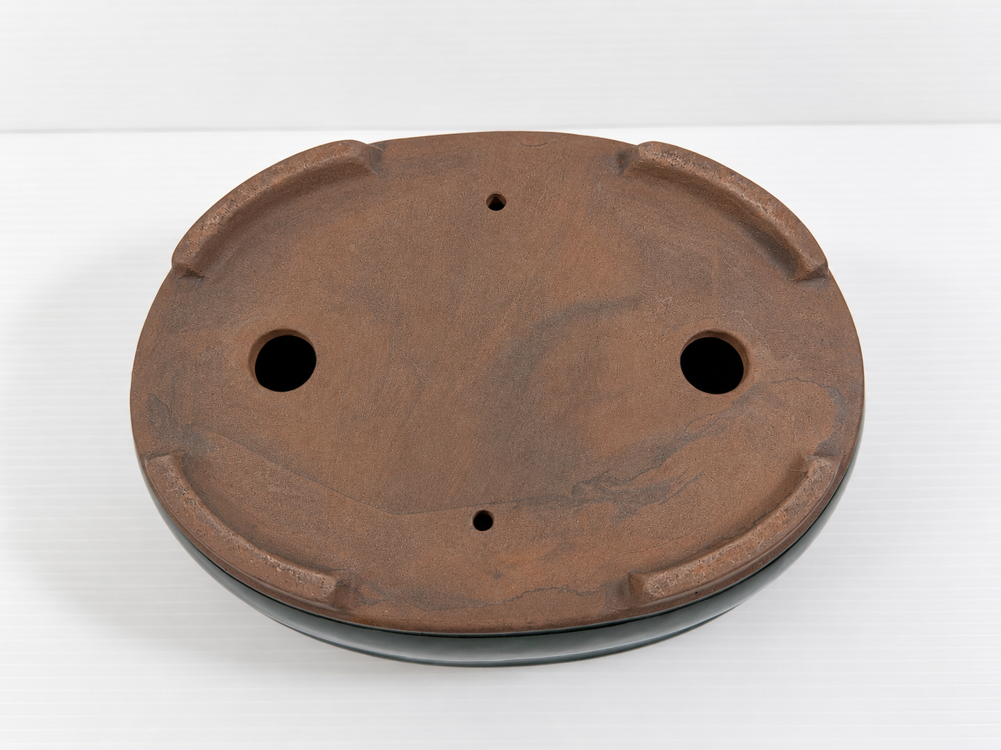 Chinese Teal Green Oval Bonsai Pot
