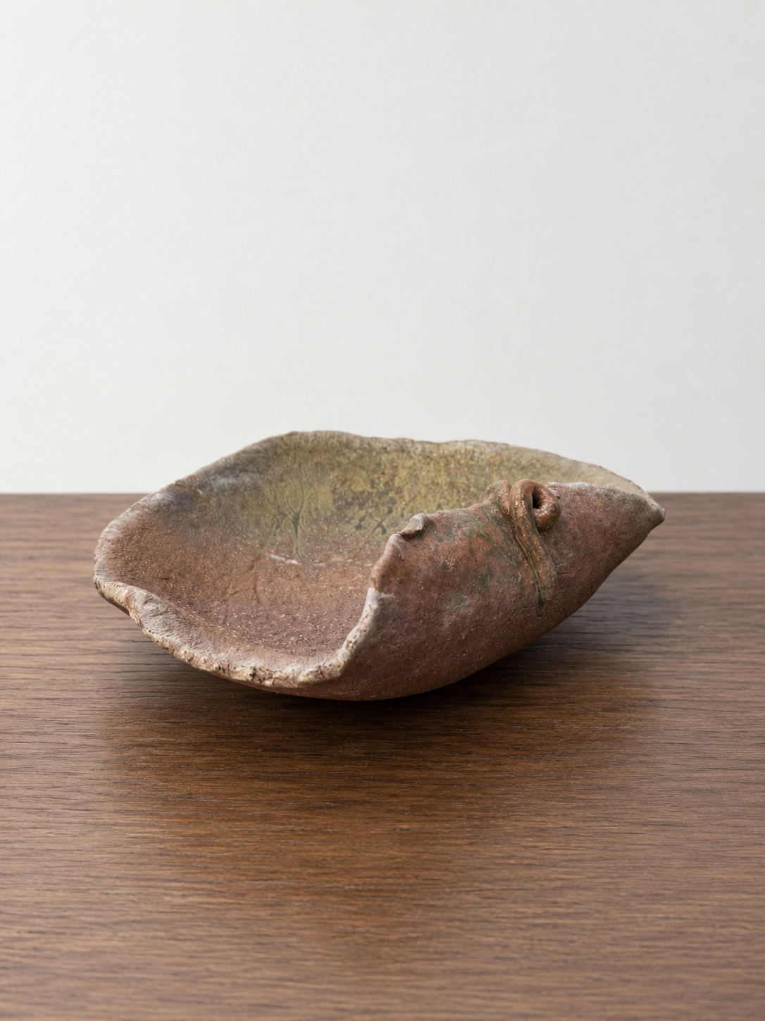 Japanese Handcrafted Leaf-Form Bonsai Pot / Accent Container