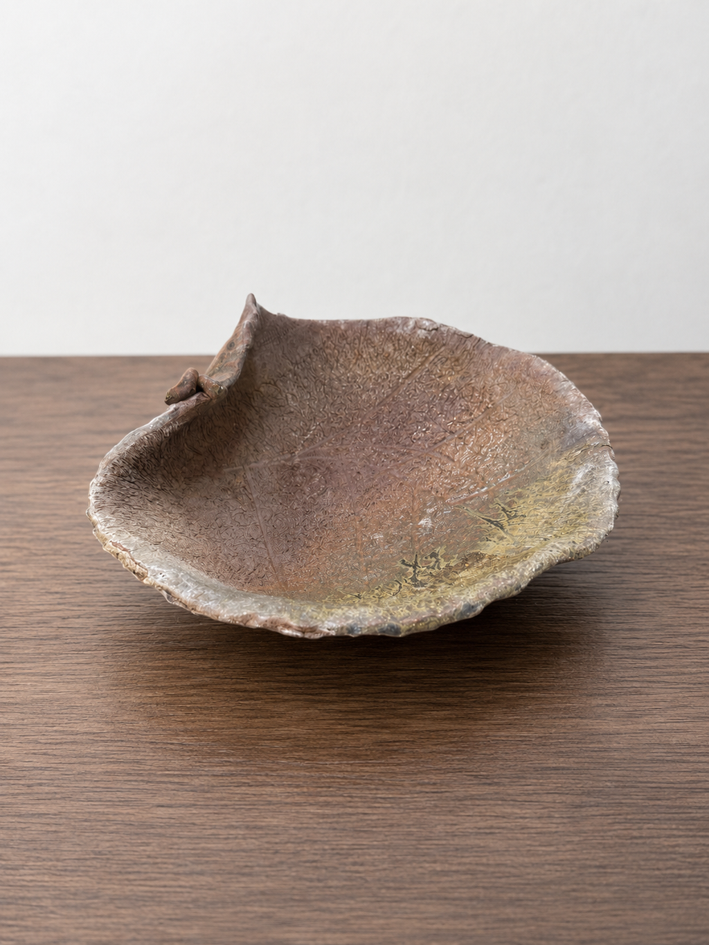 Japanese Handcrafted Leaf-Form Bonsai Pot / Accent Container