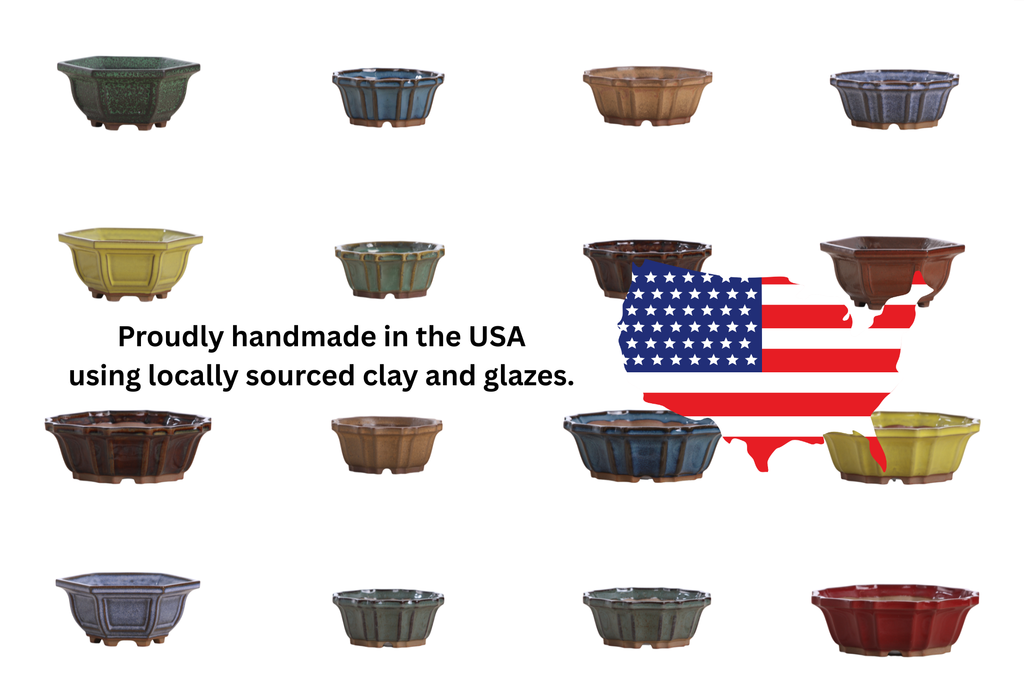 Willow Bonsai Ceramics Flower Design Bonsai Pot 4.5 Inch – Elegant Ceramic Bonsai & Succulent Planter, High‑Fired Frost‑Proof Stoneware with Drainage & Wiring Holes, Handmade in USA (Peacock 2023)