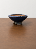 Japanese Cobalt Blue Round Bonsai Pot – Scalloped Rim