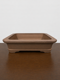 Japanese Keizan Unglazed Rectangle Bonsai Pot