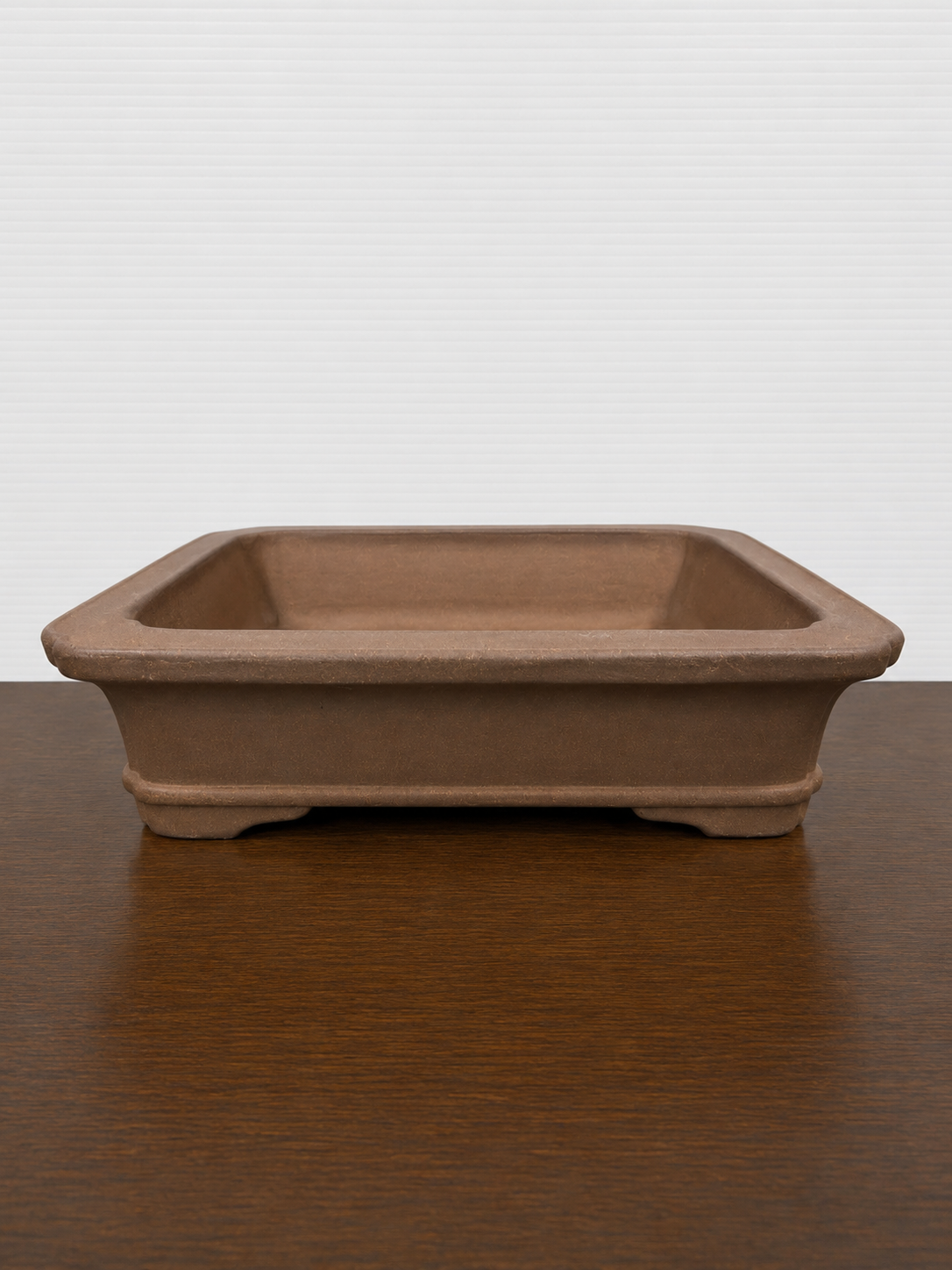 Japanese Keizan Unglazed Rectangle Bonsai Pot