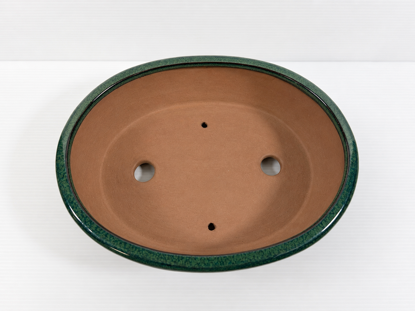 Chinese Teal Green Oval Bonsai Pot