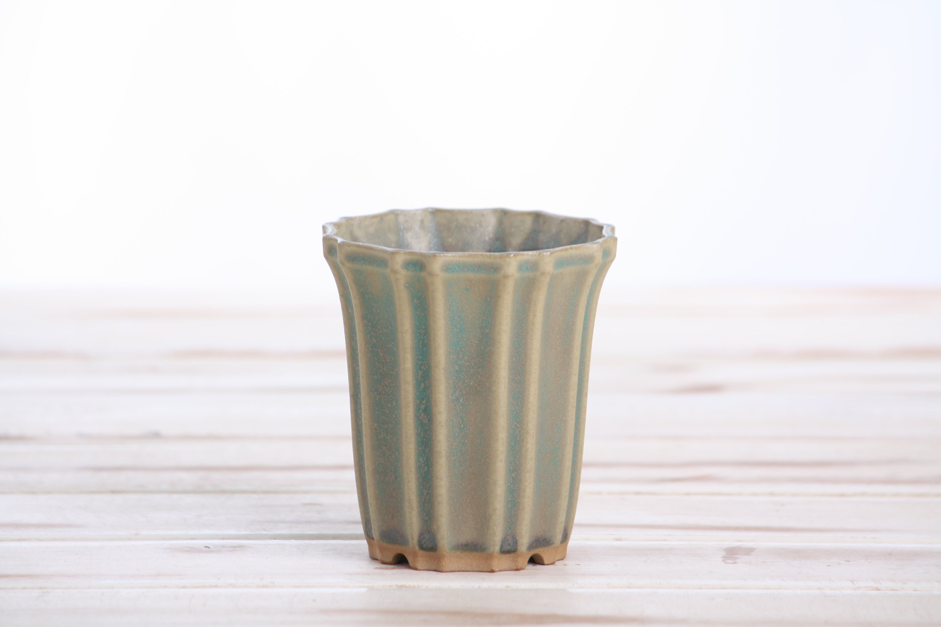 Willow Bonsai Ceramics Flower Design Cascade Bonsai Pot 3 Inch – Elegant Tall Ceramic Bonsai & Succulent Planter, High‑Fired Frost‑Proof Stoneware with Drainage & Wiring Holes, Handmade in USA (Speckled Moss)