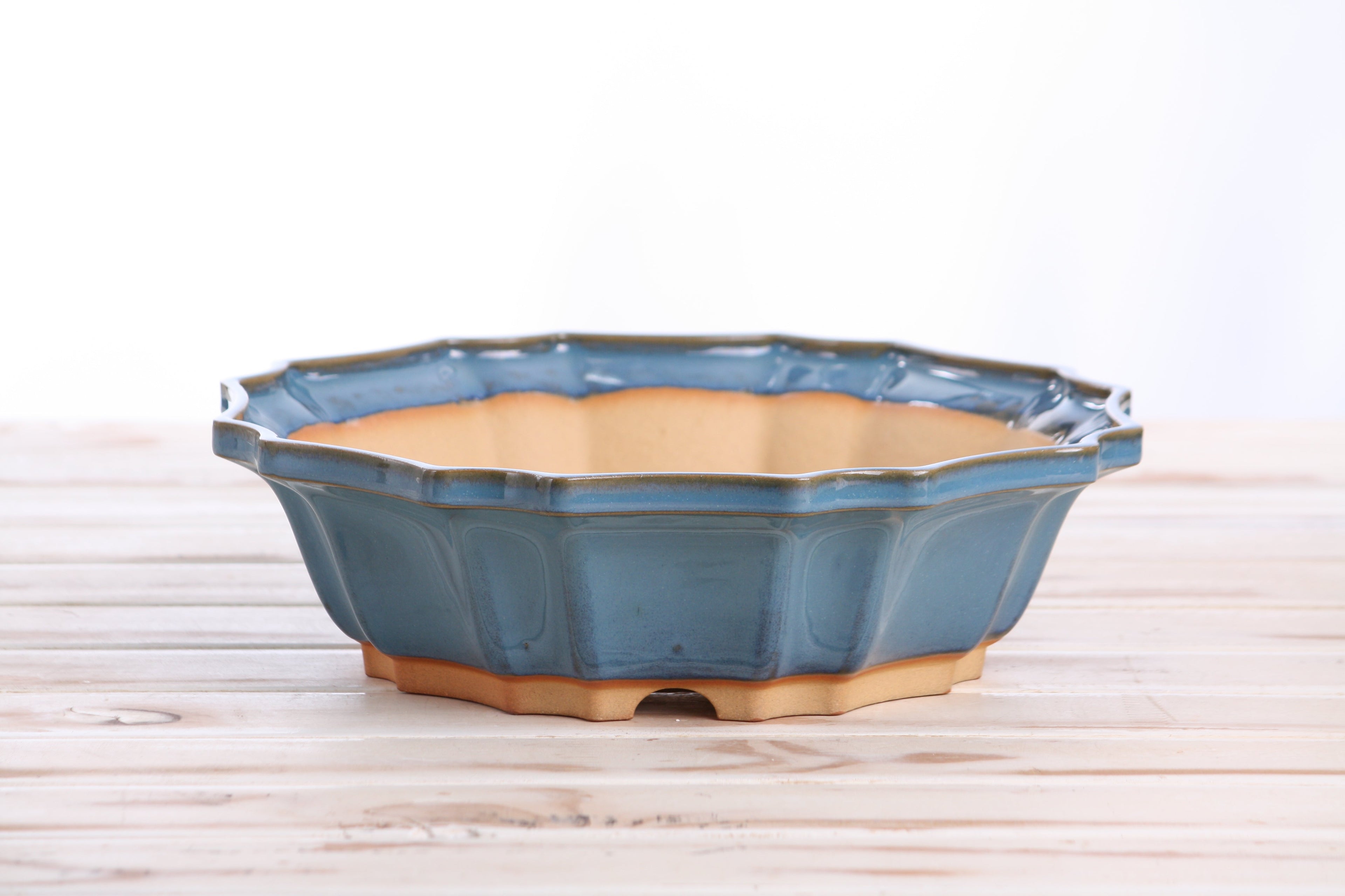 Willow Bonsai Ceramics Flower Design Bonsai Pot 10 Inch – Elegant Ceramic Bonsai & Succulent Planter, High‑Fired Frost‑Proof Stoneware with Drainage & Wiring Holes, Handmade in USA (Peacock 2025)