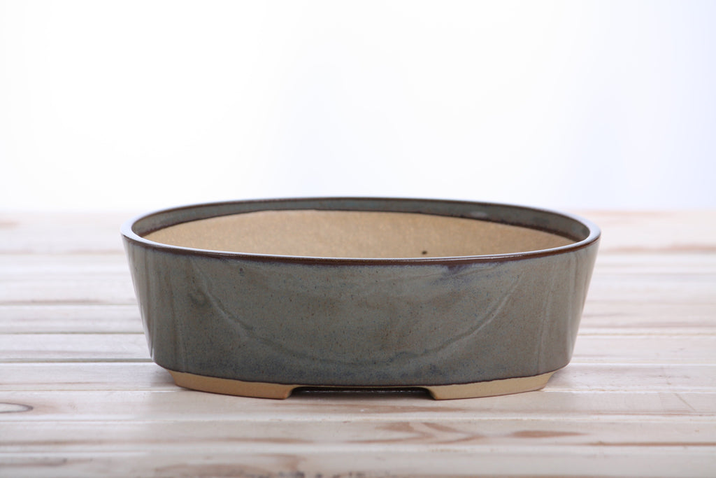 Willow Bonsai Ceramics Oval A Bonsai Pot 8 Inch – Straight‑Sided Oval Ceramic Bonsai & Succulent Planter, High‑Fired Frost‑Proof Stoneware with Drainage & Wiring Holes, Handmade in USA (Starry Night)