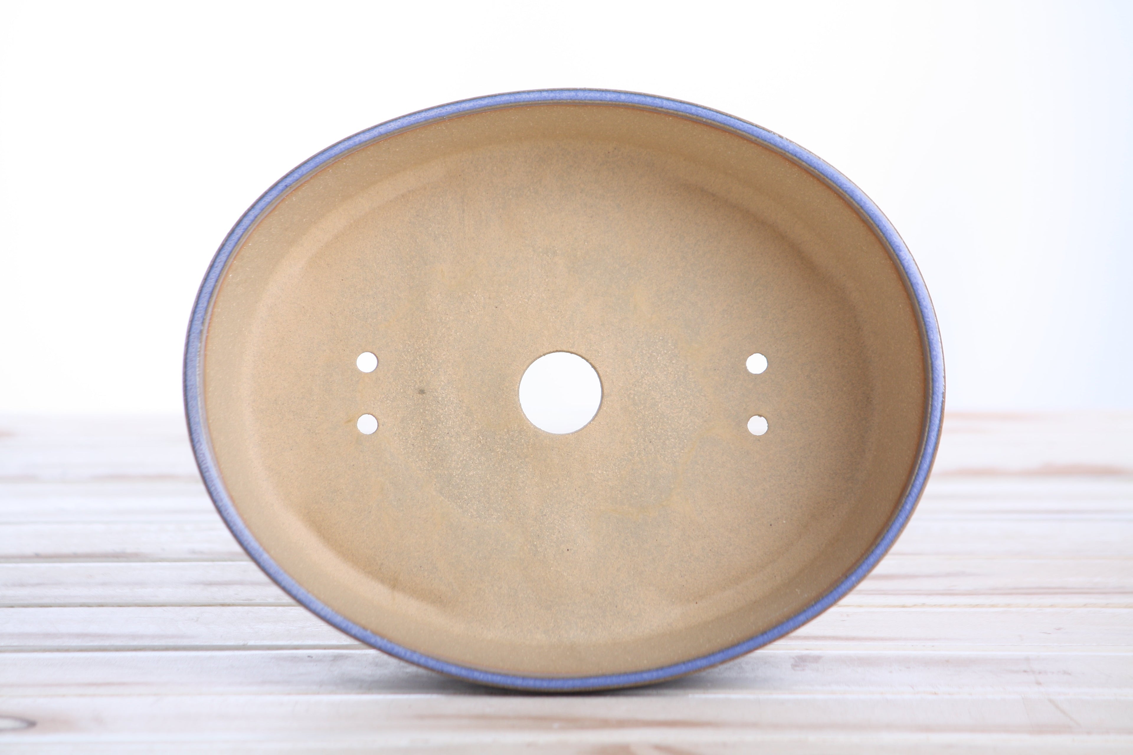 Willow Bonsai Ceramics Oval A Bonsai Pot 8 Inch – Straight‑Sided Oval Ceramic Bonsai & Succulent Planter, High‑Fired Frost‑Proof Stoneware with Drainage & Wiring Holes, Handmade in USA (Denim)
