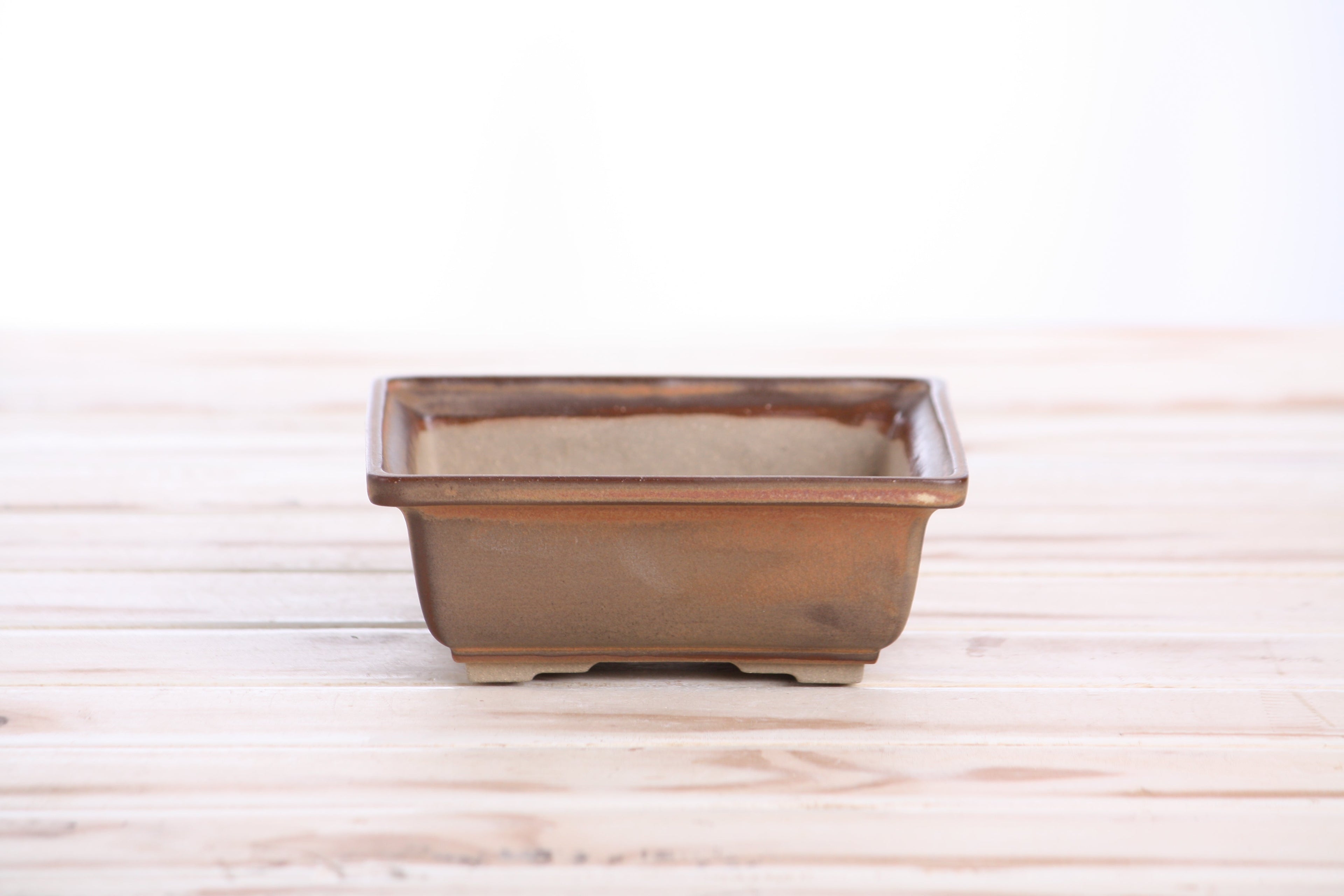 Willow Bonsai Ceramics Square Bonsai Pot 5 Inch – Low‑Profile Square Ceramic Bonsai & Succulent Planter with Accentuated Rim, High‑Fired Frost‑Proof Stoneware, Handmade in USA (Deep Stone)