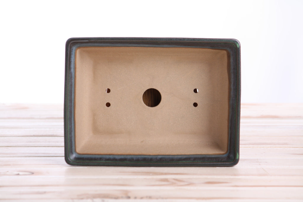 Willow Bonsai Ceramics Rectangle Bonsai Pot 8 Inch – Lower‑Profile Rectangular Ceramic Bonsai & Succulent Planter with Accentuated Rim, High‑Fired Frost‑Proof Stoneware, Handmade in USA (Avocado)