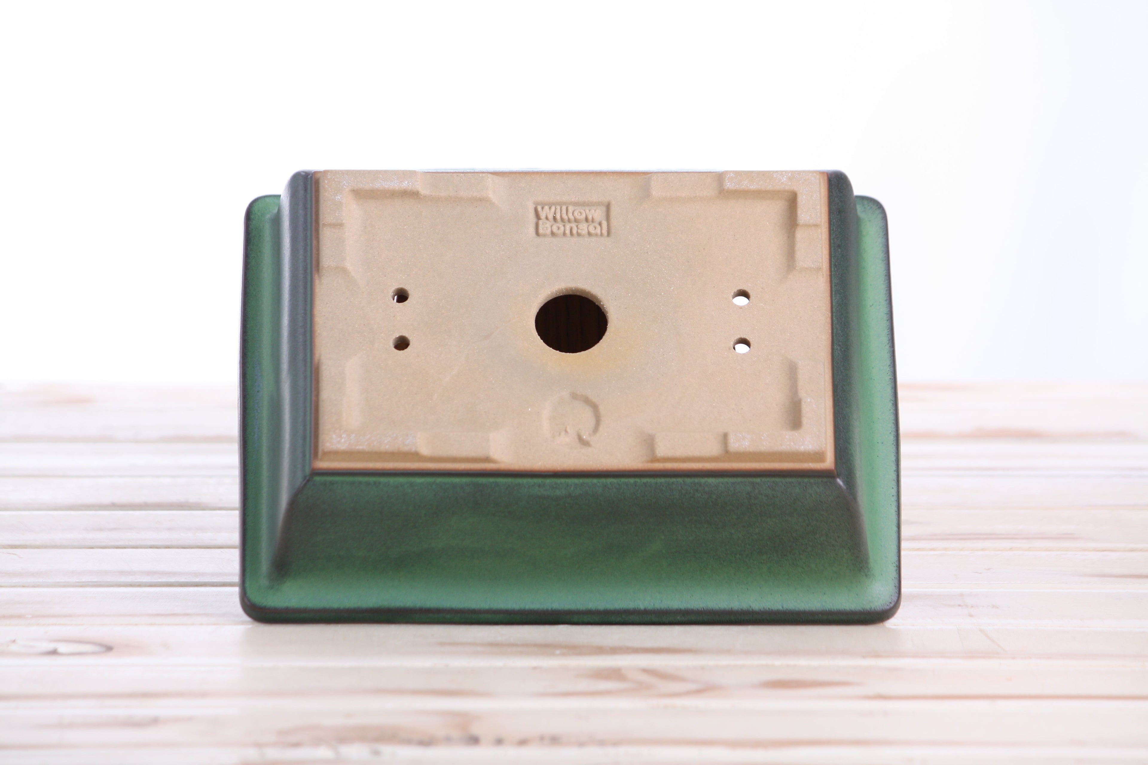Willow Bonsai Ceramics Rectangle Bonsai Pot 8 Inch – Lower‑Profile Rectangular Ceramic Bonsai & Succulent Planter with Accentuated Rim, High‑Fired Frost‑Proof Stoneware, Handmade in USA (Avocado)