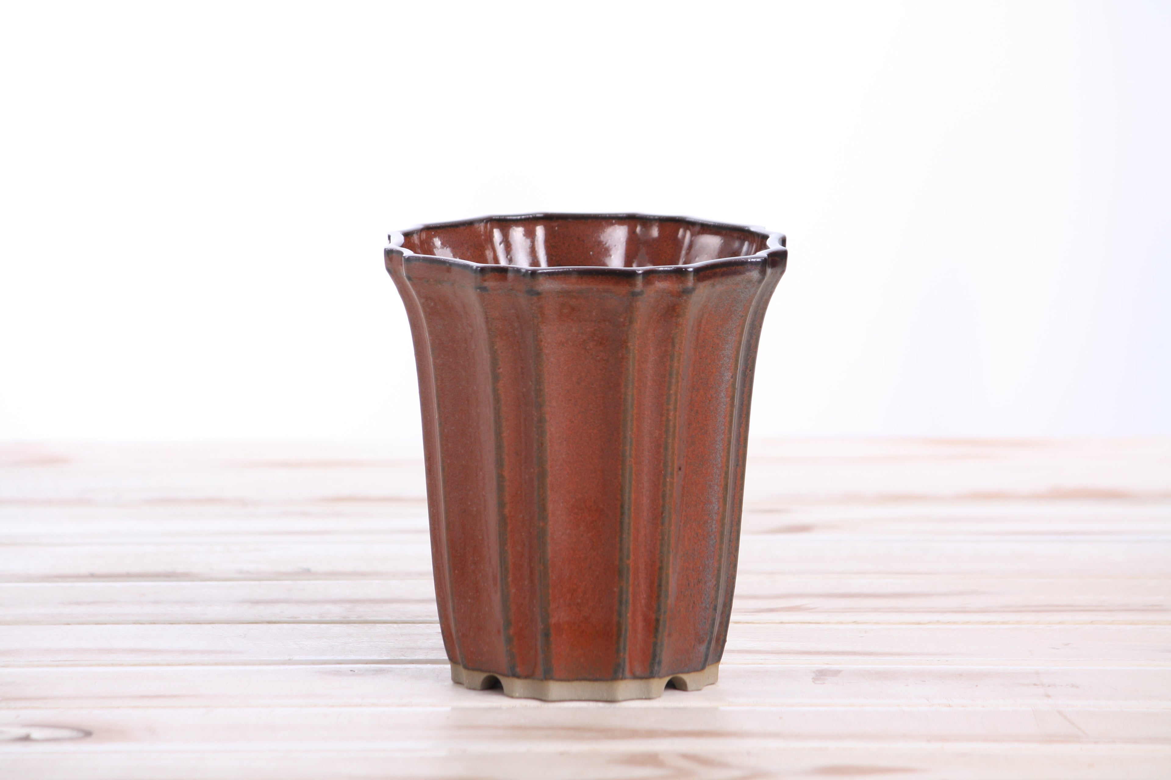 Willow Bonsai Ceramics Flower Design Cascade Bonsai Pot 4.5 Inch – Elegant Tall Ceramic Bonsai & Succulent Planter, High‑Fired Frost‑Proof Stoneware with Drainage & Wiring Holes, Handmade in USA (Sunset)